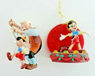 1 Pinocchio,  Geppetto 1999 Hallmark Ornament 1 Pinocchio On Stage No Boxes