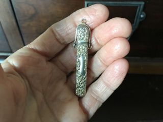 Antique Sterling Silver Needle Case Chatelaine Accessory 1880’s.