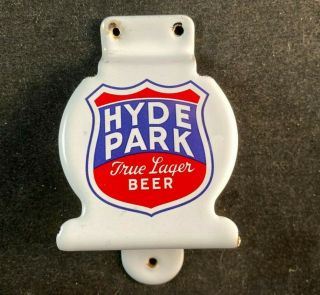 Vintage Hyde Park Wall Mount Porcelain Bottle Opener Rare Old Advertising Signs
