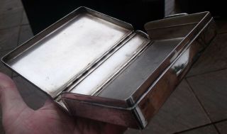 Antique Silver Plated Sandwich Box,  Hunting,  Equestrian.
