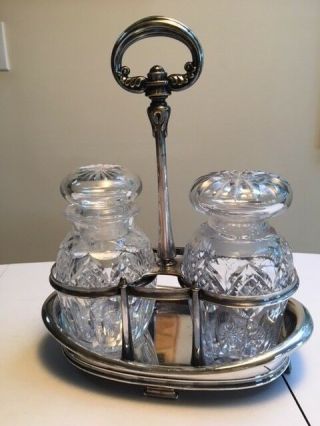 Vintage Tiffany & Co Makers Silver Soldered Jam Condiment Caddy Glass Jars