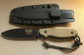 Esee Usa Laser Strike Fixed Blade Knife.  Rowen Heat Treat With Sheath And
