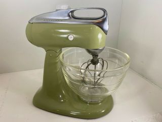 Kitchenaid By Hobart 4 - C Mixer - Vintage Green - With Bowl And Whisk