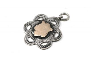 A Lovely Antique Edwardian C1906 Sterling Silver 925 & Gold Fob Pendant 26984