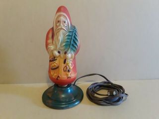 Large Vintage Santa Claus Electric Christmas Bulb Lamp Light With Bakelite Base