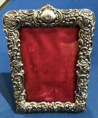 Solid Silver Embossed Antique Photo Frame Hall Marked,  Maker R.  P.  May Be London