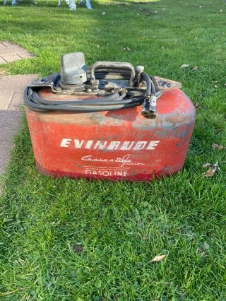 Vintage Evinrude Cruis - A - Day 4 Gal Marine Outboard Boat Motor Gas Can
