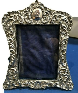Solid Silver Embossed Antique Photo Frame Marked Maker W J M &co 1903 Birm 