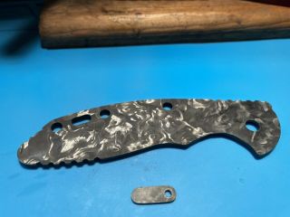 Hinderer Xm - 18 3.  5 Marbled Carbon Fiber Scale And Filler Tab For Folding Knife