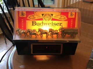 Vintage Budweiser Bar Clock Clydesdale 