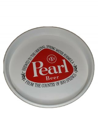 Vintage Pearl Beer Tray - 13 " Round Aluminum - - - Rustic