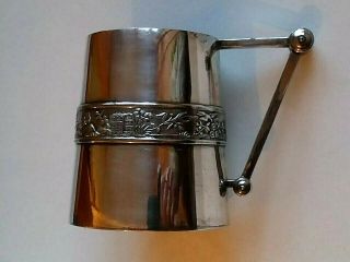 Christopher Dresser Style Aesthetic Movement Silver Plated Tankard C.  1880