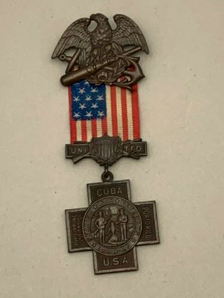 Vintage 1898 Spanish - American War Medal