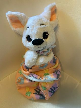 Disney Parks Babies Bolt Dog 10” Plush With Blankie Pouch