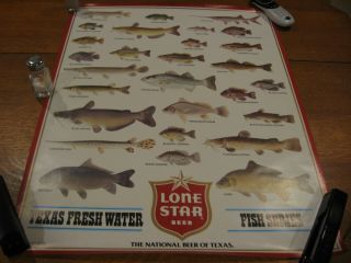 Vintage 1985 Lone Star Beer Texas Fresh Water Fish Series