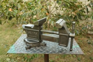 Vintage Sears 4  Jaw Swivel Anvil Bench Vise Cast Iron Vice Made In Usa