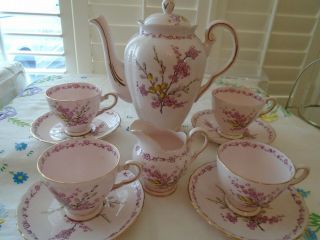 Vintage Plant Tuscan Pink " April Beauty " Coffee Set Perfect For A Tea Set