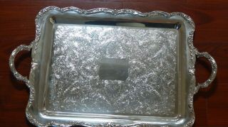 Vintage Antique WM Rogers Silver Plated Serving Tray 23 