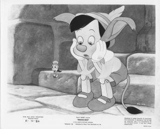 Pinocchio B/w Disney Movie Publicity Lobby Still Photo Jiminy Crickett