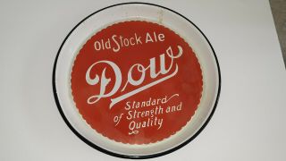 Beer Tray - Dow Old Stock Ale.  Rare Heavy Porcelain Beer Tray.  No Flaking.