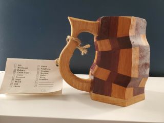 Don Lewis Designs Wooden Crooked Tankard,  One of a Kind,  5 different woods 3