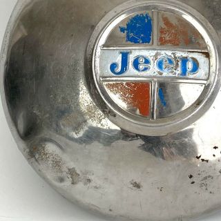 Vintage Jeep Hub Caps Kaiser - Wagoneer - Gladiator - J2000 (2 hubcaps) Dents & Rust 3
