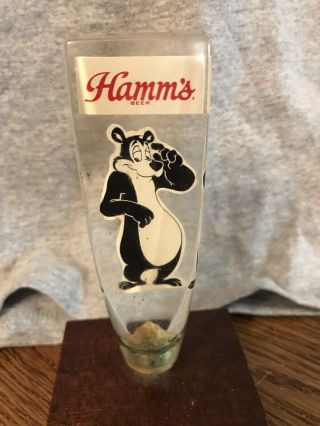 Hamms Beer Cartoon Bear Lucite Tap Handle -
