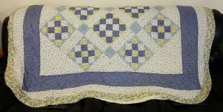 Quilt Vintage Handmade Patchwork W/sham Grandmothers King Size 105 " X 72 "