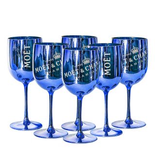 Moet & Chandon Blue Ice Imperial Acrylic Champagne Glasses - Set Of 6