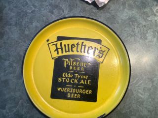 Vintage Huethers Porcelain Enamel Beer Tray From Kitchener Ontario Canada