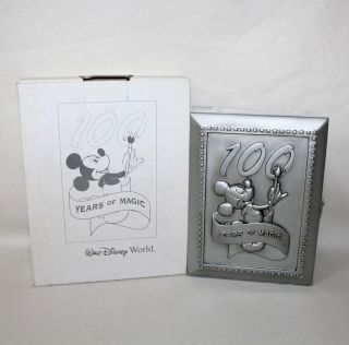 Walt Disney World 100 Years Of Magic Mickey Mouse 4x6 Frame & Collector Pin Iob