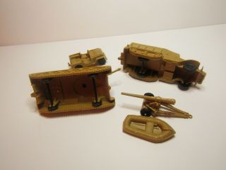 Marx Vintage Desert Fox/Desert Patrol Playset of American Yellow Tan Vehicles B 3