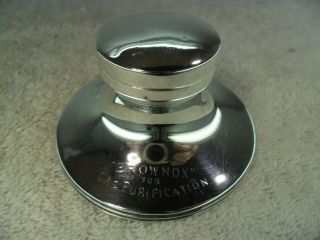 “brownox” For Gas Purification Solid Silver Inkwell,  Birmingham 1914