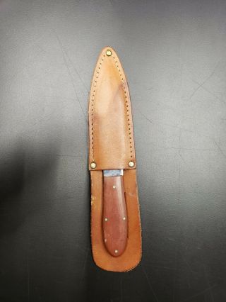 Vintage Case Xx Throwing Knife With Leather Sheath