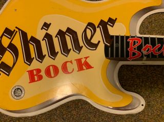 Shiner Bock Guitar Tin Beer Sign