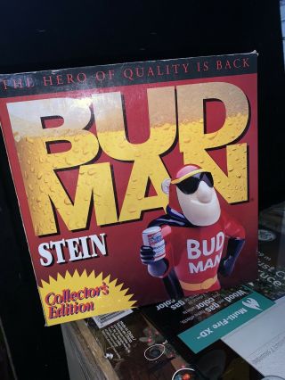 Vintage Budweiser Bud Man Ceramic Beer Stein 1993 Anheuser Busch Nib