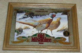 Old Milwaukee Beer 3 Pheasant Wildlife Mirror Hunting (in Package)