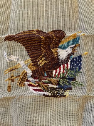 Dritz Vintage American Eagle Preworked Needlepoint Canvas 23 By 23