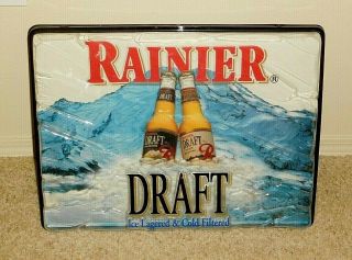 Vintage Rainier Beer Light Wall Sign Display Lamp Pub Tavern Rainiers Billiards