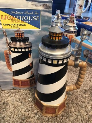 Ab Anheuser Busch Budweiser Lighthouse Stein Cape Hatteras Cs448 Box