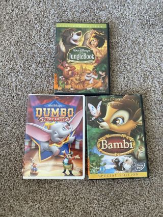 Bambi Dumbo Jungle Book Disney World Vtg Movies Retro Classic Disney Dvd