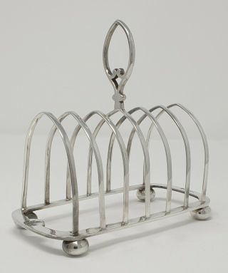 Art Deco Silver Plated 6 Slice Arch Cage Toast Rack - Elkington - Circa 1920s