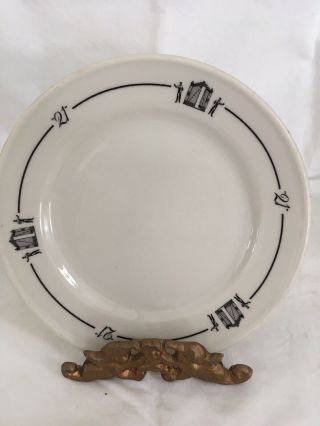 Vintage " 21 " Club Bread Plate Made By Shenango China Jockeys With Iron Gates