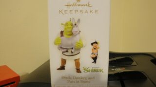 Hallmark Keepsake Shrek Donkey And Puss In Boots Christmas Ornament