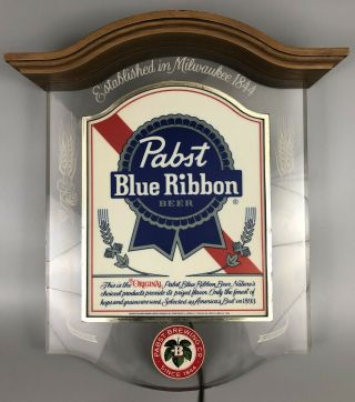 Vintage Pabst Blue Ribbon Beer Light Up Sign Bar Decorative Display 20.  5 " Aa