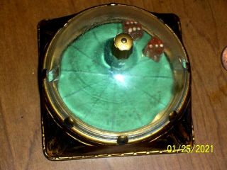 Vintage 3 " Square Base Point Of Gambling Device With Plastic Dome Top