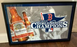 Budweiser 2013 Boston Red Sox World Series Champions Mirror Beer Bar Pub Mlb Man