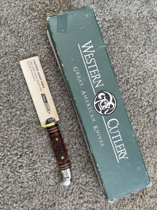 Western 628 Delrin Stag 6 1/2 " Fixed Blade Fish Knife W/box