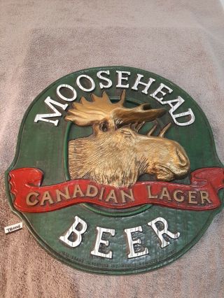 Vintage Moosehead Canadian Lager Beer Bar Sign Pub Tavern Man Cave Decor