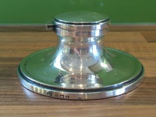 1926 Solid Silver Capstan Inkwell By William Hutton & Sons Birmingham